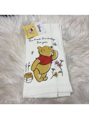 Disney set of 2 Kitchen Towels Winnie The Pooh Bee Kind 16 x 24 in NWT